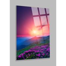 Petmudo AVM Ultra Yüksek Çözünürlüklü Mavi Çiçek Dağ Görseli Ev, Ofis, Hediyesi