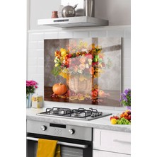 Petmudo AVM Premium Mutfak Cam Ocak Arkası Koruyucu Tezgah Ankastre Arkası Koruyucu 52X60CM | Vazo Çiçek
