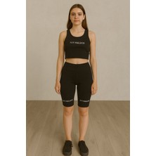 Elze Moda Kadın Boyundan Geçirmeli Spor Büstiyer & Yüksek Bel Toparlayıcı Şort Tayt Takım