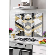 Petmudo AVM Premium Mutfak Cam Ocak Arkası Koruyucu Tezgah Ankastre Arkası Koruyucu 50X50CM | Mermer