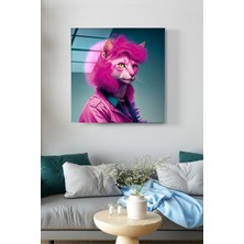 Petmudo AVM Kedi Portre Cam Tablo, Dekoratif Cam Tablo