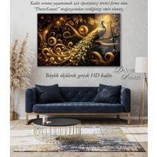 Petmudo AVM Tavus Kuşu Modern Cam Tablo Ev Ofis Salon Hediyelik Soyut Büyük Tablo