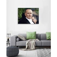 Petmudo AVM Renkli Mustafa Kemal Atatürk Portresi Cam Tablo, Temperli ve Rodajlı Dayanıklı  Cam