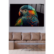 Petmudo AVM Colorful Feathered Bird Cam Tablo, Dekoratif Cam Tablo