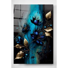 Petmudo AVM Abstract Flowers Cam Tablo, Dekoratif Cam Tablo