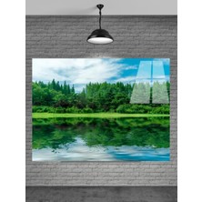 Petmudo AVM Göl ve Orman Manzarası Cam Tablo