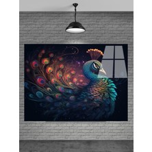 Petmudo AVM 3D Tavus Kuşu Cam Tablo