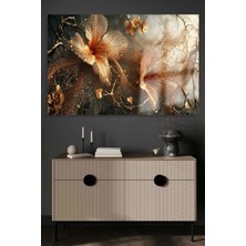 Petmudo AVM Çiçek Tasarım Gold Toz Detay Kırılmaz Lüks Cam Tablo Of Iş Yeri Hediyesi Cam Tablo