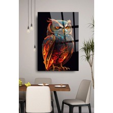 Petmudo AVM Harika Baykuş Görseli Kırılmaz Cam Tablo, Ev ve Ofis Hediyesi Yüksek Çözünürlüklü 4mm Cam Tablo