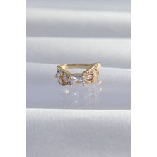 Arthurs Pirinç Gold Renk Zirkon Taş Kaplama Earcuff Küpe