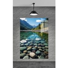 Petmudo AVM Göl ve Taşlar Cam Tablo Ev Dekorasyon,balkon Dekorasyonu,dekoratif,duvar Tablo,mutfak Tablo