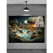 Petmudo AVM 3D Manzara Cam Tablo Ev Dekorasyon,balkon Dekorasyonu,dekoratif,duvar Tablo,mutfak Tablo