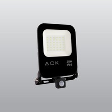 Kassel Aydınlatma Ack 30W LED Hareket Sensörlü Projektör Bahçe Açık Alan Tabela Aydınlatması 6500K Beyaz Işık