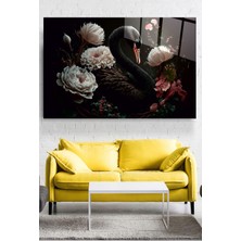 Petmudo AVM Siyah Kuğu Cam Tablo, Dekoratif Cam Tablo