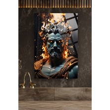 Petmudo AVM Zeus Büst 4mm Lüks Kırılmaz Temperli Yüksek Çözünürlüklü Cam Tablo