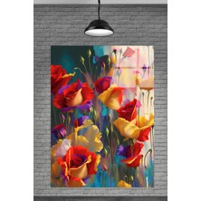 Petmudo AVM Sevilen Seri Yağlı Boya Çiçek Cam Tablosu