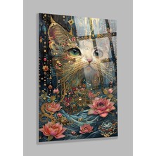 Petmudo AVM Kırılmaz 4mm Yüksek Çözünürlüklü Cam Tablo Harika Kedi Tasarımlı Cam Tablo