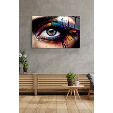Petmudo AVM Renkli Göz Cam Tablo, Dekoratif Cam Tablo