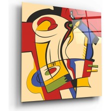 Petmudo AVM Soyut Çizgiler Cam Tablo