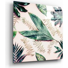 Petmudo AVM Tropikal Yapraklar Cam Tablo | Hediyelik, Dekoratif, Ofis, Mutfak