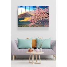 Petmudo AVM Dağ ve Çiçekler Cam Tablo, Dekoratif Cam Tablo