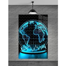 Petmudo AVM Neon Dünya Cam Tablo Ev Dekorasyon,balkon Dekorasyonu,dekoratif,duvar Tablo,mutfak Tablo