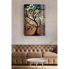 Petmudo AVM Renki Elmas Yapraklı Ağaç Görseli Kırılmaz Cam Tablo Ev Hediyesi Iş Yeri Hediyesi Lüks Cam Tablo