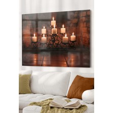 Petmudo AVM Şamdan ve Mum | Mum Temalı Cam Tablo | Hediyelik, Dekoratif, Ofis, Mutfak
