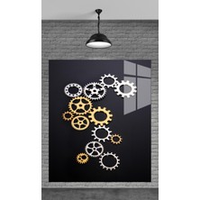 Petmudo AVM Mekanizma Görseli Temperli Cam Üzerine Tablo Sevgilinize Yılbaşı Hediye