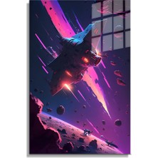 Petmudo AVM Space/uzay Yapay Zeka Özel Tasarım Cam Tablo Ofis, Mutfak Çocuk Odası, Salon 55