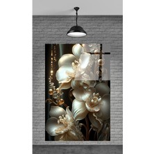 Petmudo AVM Çiçek Dekoratif Temperli Cam Tablo