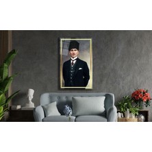 Petmudo AVM Mustafa Kemal Atatürk Portresi Cam Tablo, Darbelere Dayanıklı Kırılmaz Temperli
