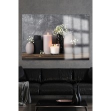 Petmudo AVM Rahatlatıcı Mum ve Çiçek Detaylı Lüks Cam Tablo 4mm Ev Iş Yeri Ofis Hediyesi Tablo