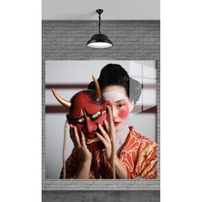 Petmudo AVM Muhteşem Şeytan Maskesini Çıkaran Kdn Temperli Cam Üzerine Tablo Sevgilinize Yılbaşı Hediye