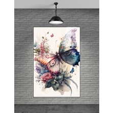 Petmudo AVM Rengarenk Kelebek Cam Tablo