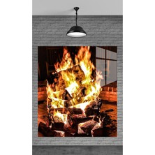 Petmudo AVM Ateş Görseli Temperli Cam Üzerine Tablo Sevgilinize Yılbaşı