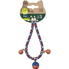 M-Pets Pixie Kedi Boyun Zilli Tasması 0.6X30 cm Mavi-Kırmızı