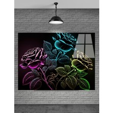 Petmudo AVM Neon Çiçekler Cam Tablo