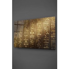 Petmudo AVM Mısır Hiyeroglif Duvar Yazısı Cam Tablo
