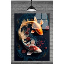 Petmudo AVM Gül ve Balıklar Cam Tablosu