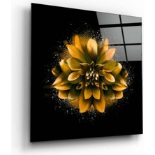 Petmudo AVM Altın Lotus Cam Tablo | Hediyelik, Dekoratif, Ofis, Mutfak