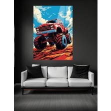 Petmudo AVM Karikatür Arazi Aracı Cam Tablosu