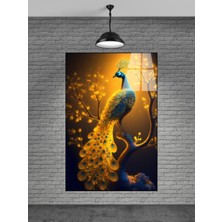 Petmudo AVM Sarı Tavus Kuşu Cam Tablo