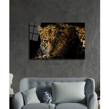 Petmudo AVM Leopar Hayvan Portresi Cam Tablo, Darbelere Dayanıklı Kırılmaz Temperli