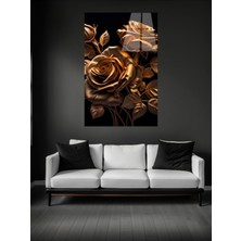 Petmudo AVM Sevilen Seri Altın Güller Cam Tablo