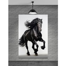 Petmudo AVM Siyah At Cam Tablo Ev Dekorasyon,balkon Dekorasyonu,dekoratif,duvar Tablo,mutfak Tablo,hediyelik