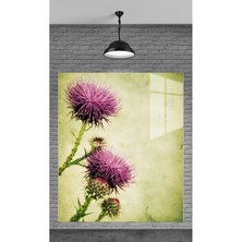 Petmudo AVM Eski Mor Çiçekler Temperli Cam Üzerine Tablo Sevgilinize Yılbaşı Hediye