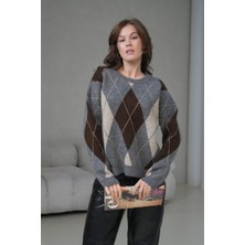 Parkkaron Bisiklet Yaka Baklava Desen Trıko Kazak // V8704