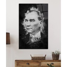 Petmudo AVM Imzalı Mustafa Kemal Atatürk Portresi Cam Tablo, Darbelere Dayanıklı Kırılmaz Temperli