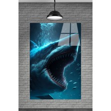 Petmudo AVM Korkunç Denizdeki Köpek Balığı Cam Tablosu